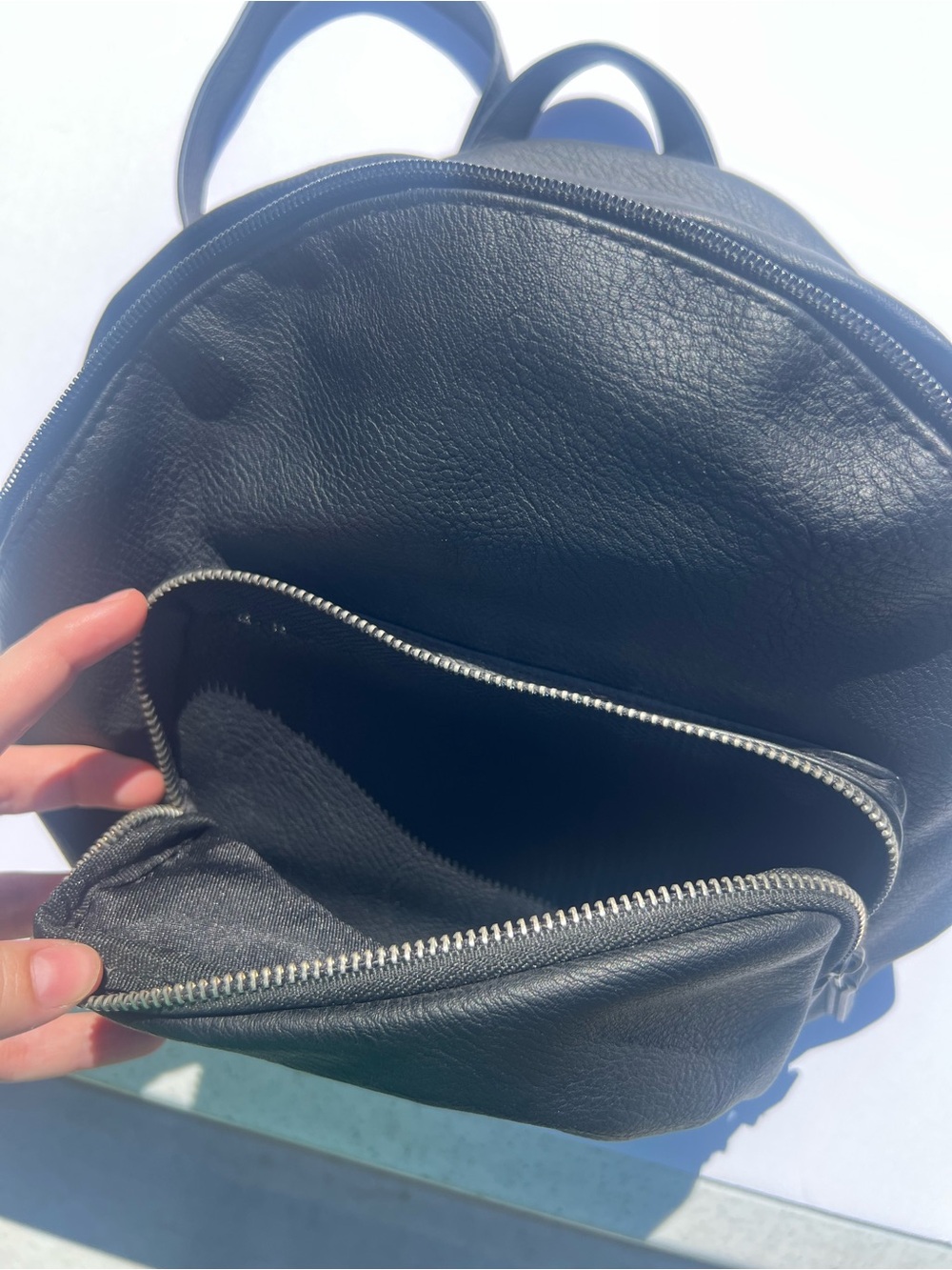 Universal Thread Black Mini Leather-Look Backpack - Picture 6 of 6